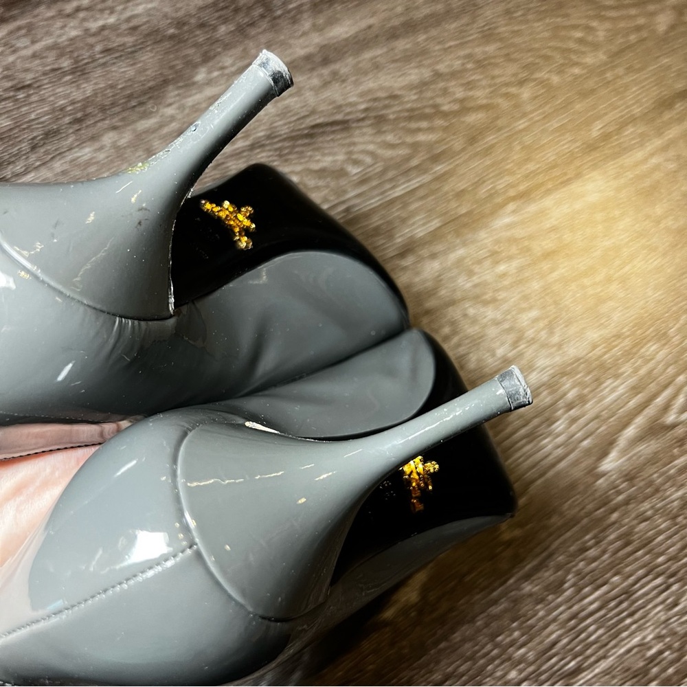 Prada Gray Patent Leather Women's Pumps - Picture 6 of 10